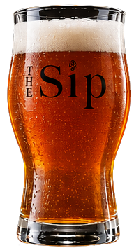 The Sip branded glass recreated to represent Amber Ale