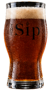 The Sip branded glass recreated to represent Brown Ale